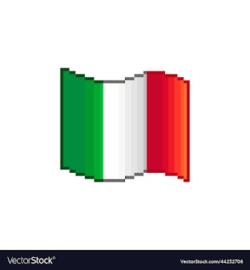 flowing flag of italy