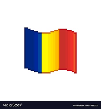 flowing flag of romania