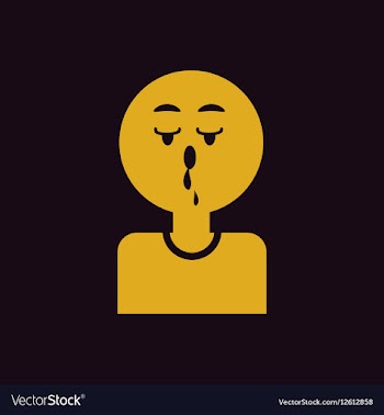 Flowing snot nose various symptoms of AIDS on the vector image
