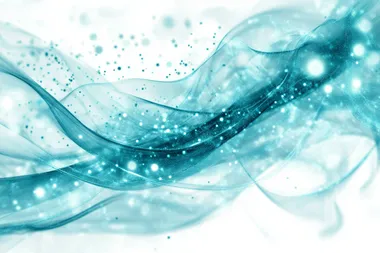 Flowing Teal and Blue Light Particles Abstract Flowing Teal and Blue Light Particles Abstract