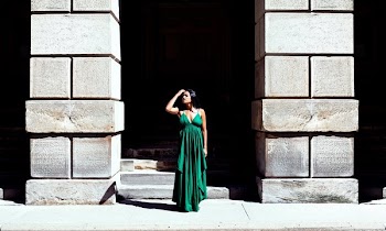 Flowy Green Summer Dress On Model