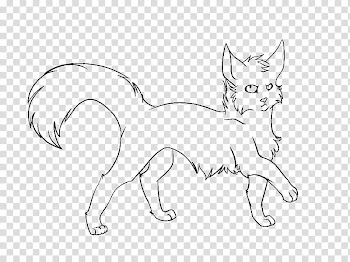 Fluffy Cat Line Art Free transparent background PNG clipart