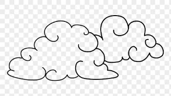 Fluffy clouds png line art, | Free PNG Sticker - rawpixel