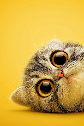 Fluffy Silver Tabby Kitten Portrait