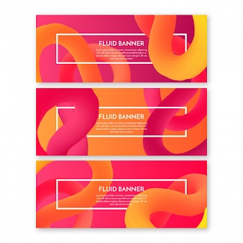Fluid shapes banners Free Vector