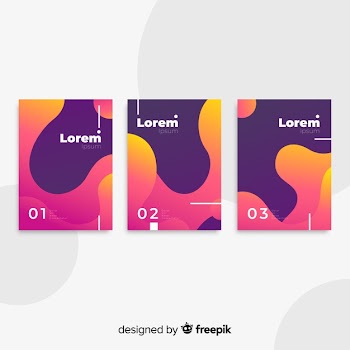 Fluid shapes poster collection Free Vector
