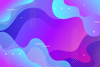 Fluid style background with memphis elements Free Vector