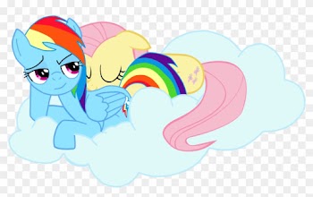 Fluttershy And Rainbow Dash Cloud