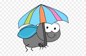 Fly And Umbrella - Bee With Umbrella Clipart