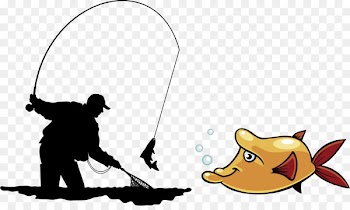 Fly fishing Angling Illustration - Fishing man silhouette 