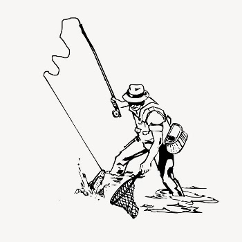 Fly fishing  clipart, vintage | Free Vector - rawpixel