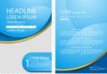 Flyer Brochure - Vector Business Flyer blue curve 