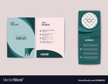 Flyer design elements on website banner on vector image