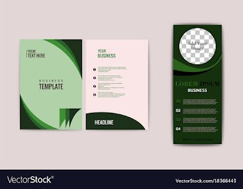 Flyer design elements on website banner on vector image