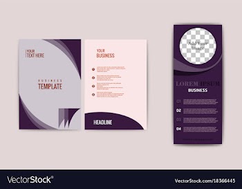 Flyer design elements on website banner on vector image