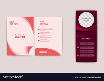Flyer design elements on website banner on vector image