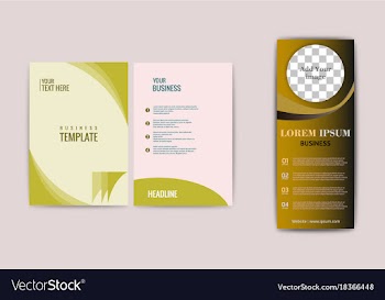 Flyer design elements on website banner on vector image