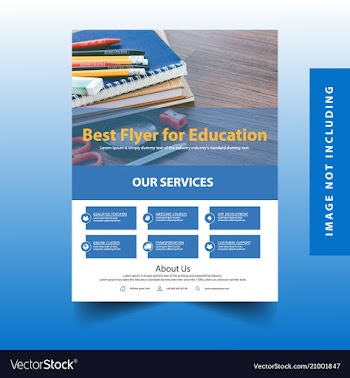Flyer for education vector image