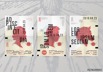 Flyer-Set mit Blumenüberdruckeffekt