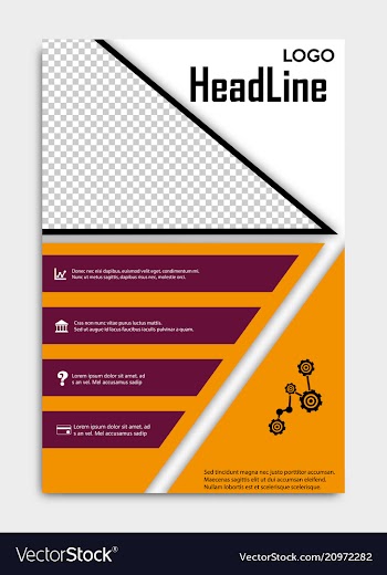 Flyer template design for business brochure vector image