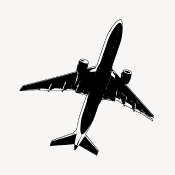 Flying airplane silhouette clipart, vehicle | Free Vector - rawpixel