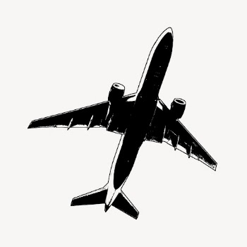 Flying airplane silhouette sticker, travel | Free PSD - rawpixel