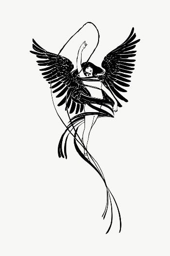 Flying angel drawing, illustration vector. | Free Vector - rawpixel