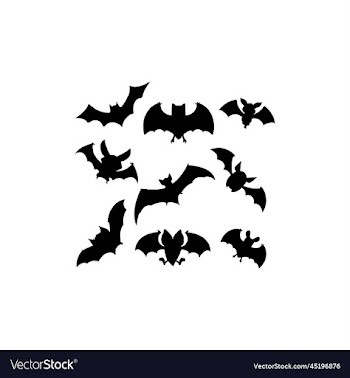flying bat collection set silhouette design
