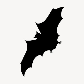 Flying bat silhouette collage element, | Free PSD - rawpixel