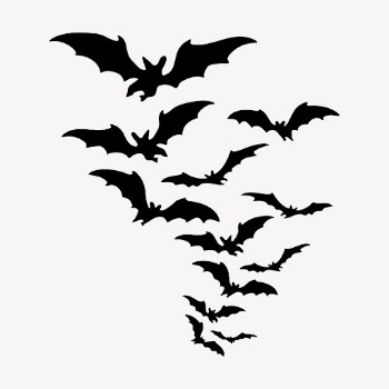 Flying bats silhouette clipart, animal | Free Vector - rawpixel