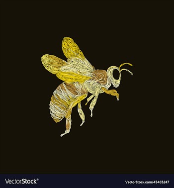 flying bee animal artwork style design