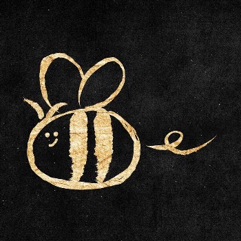 Flying bee sticker, gold aesthetic | Free PSD Illustration - rawpixel