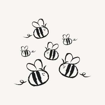 Flying bees sticker, animal doodle | Free PSD Illustration - rawpixel