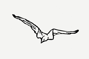 Flying bird collage element, black | Free PSD Illustration - rawpixel