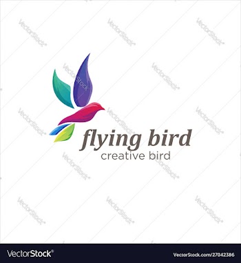Flying bird logo design creative color sign vector image
