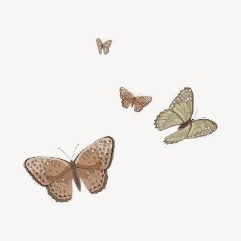 Flying butterflies illustration collage element | Free Vector Illustration - rawpixel