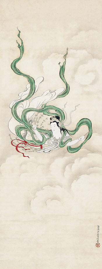 Flying Celestial (17th century) by Kiyohara | Free Photo Illustration - rawpixel