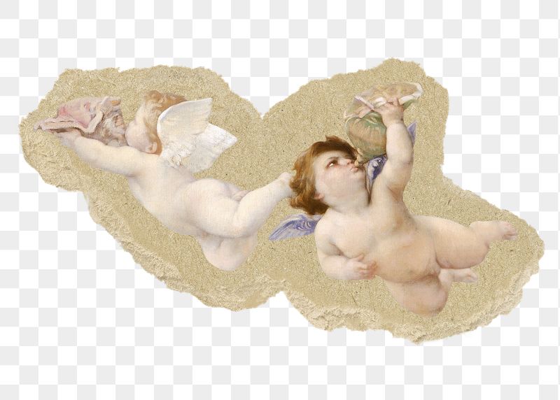 Flying cherubs png sticker, ripped | Free PNG Illustration - rawpixel