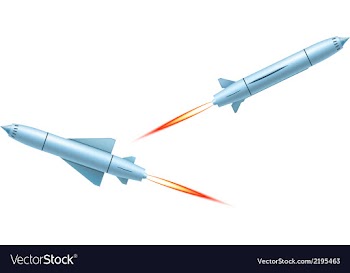 Flying cruise missiles vector image