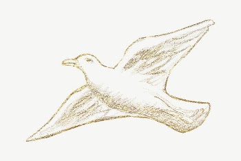 Flying dove sketch collage element | Free PSD - rawpixel
