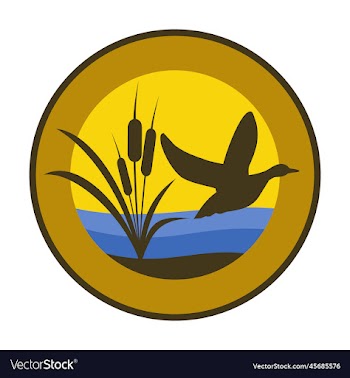 flying duck cattail plant logo