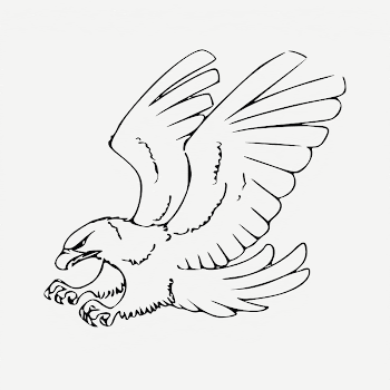 Flying eagle  clipart, black | Free PSD - rawpixel