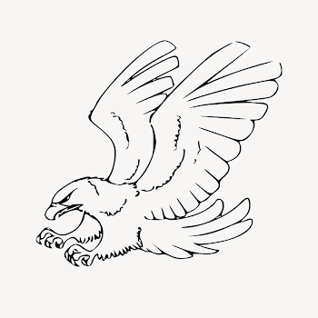 Flying eagle collage element, drawing | Free Vector - rawpixel