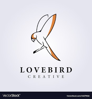 flying lovebird line logo icon symbol