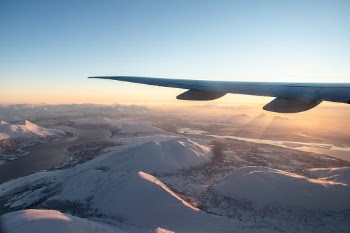 Flying over the North Pole