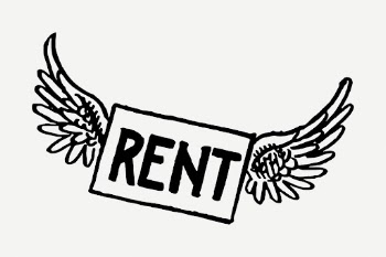 Flying rent sign drawing, vintage | Free PSD - rawpixel