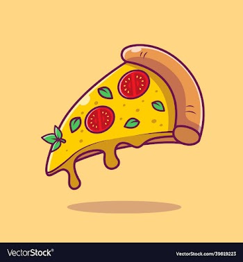 flying slice of pizza cartoon