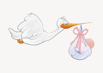 Flying stork baby clipart, animal | Free PSD - rawpixel