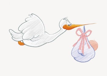 Flying stork baby sticker, animal | Free Vector - rawpixel