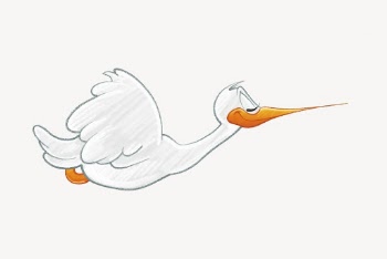 Flying stork bird clipart, cartoon | Free PSD - rawpixel